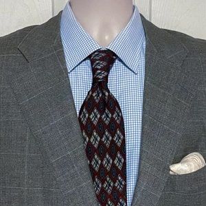 Ermenegildo Zegna Gray Windowpane Sports Jacket